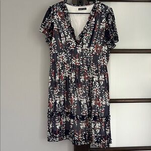 SHEIN Navy Floral Dress